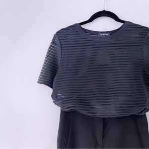 Black Stripe TROUVÉ Mesh Top XS